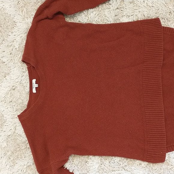 Madewell Chronicle Rust Orange Textured Pullover Sweater Size M - Picture 3 of 6